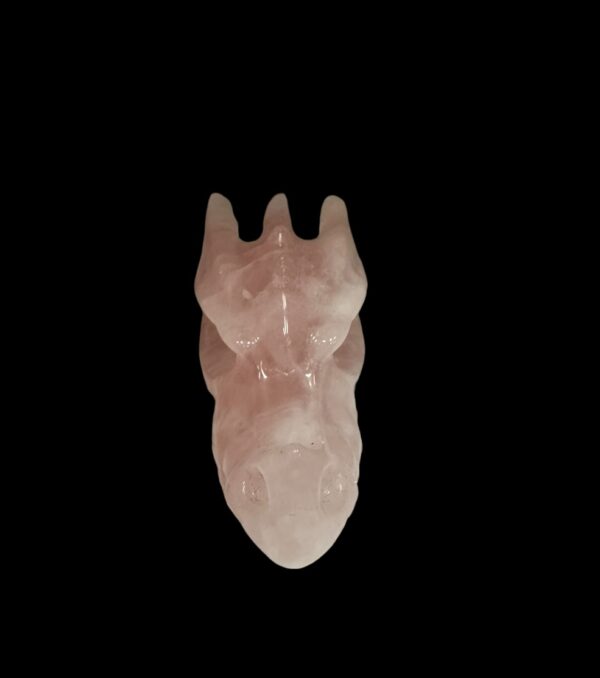 Large Rose Quartz Dragon Head - Image 3