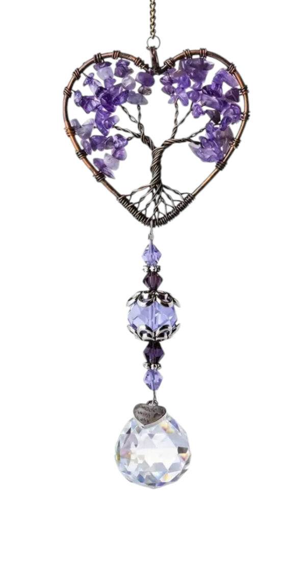 Amethyst Heart Sun Catcher